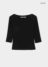 [MADE] プラムVネック3/4スリーブTシャツ
