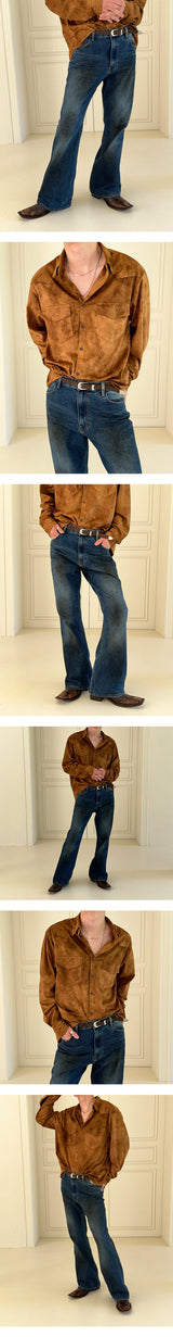 [F/W] Dirty washing flare denim pants