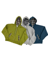 maru check zip-up
