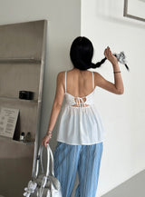 Freedom striped wide pants
