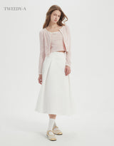 May pintuck flare long skirt