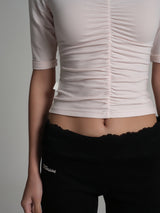 Soft Blush Shirring Top, Pink