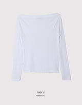 RS Boat Neck Slim Rib Long Sleeve T-shirt (4color)