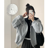 Mika High Neck Color Matching Pendant String Hooded Jumper