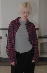 C OVER-FIT CHECK SHIRT_PINK
