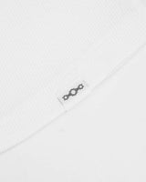 Pocket Henley Neck Ribbed Long Sleeve White