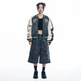 Destroyed Camo Carpenter Bermuda Pants - CHARCOAL