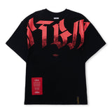 ボールドバックセミオーバーサイズTシャツ Black / White