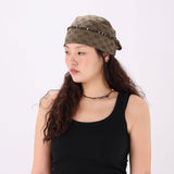 khaki knit bandana