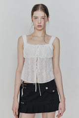PURITY LACE TOP white