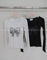 Silver Wang Ribbon Kitchen Long-Sleeved T-Shirt