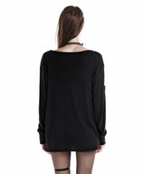 STAR CROSS LONGSLEEVE TOP BLACK
