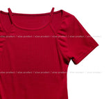 Sonya Whole Slit Layered Short Sleeve T-shirt