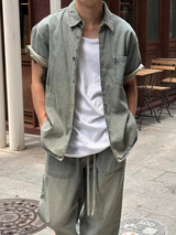 [S/S]ルーズフィットUネック半袖Tシャツ(4color)