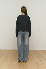 COLLECTION ROUND NECK KNIT [CHARCOAL]