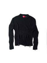 EMPTY KNIT BLACK HOODIE