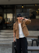 Ber suede collar neck jacket