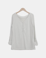 Tinel Shirring Roll-Up Long Sleeve T-Shirt