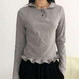 Sotten Mini Dot Frill Collar T-Shirt