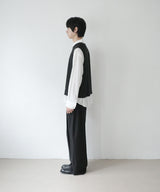 [DOJINOI] LINEN WIDE PANTS BLACK