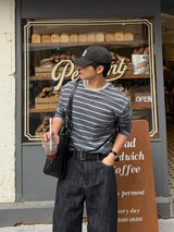 French stripe long-sleeved t-shirt