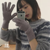 Pollang Smartphone Touch Hall Ribbed Finger Gloves
