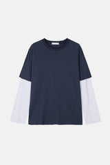 Waffle damage layered long sleeve
