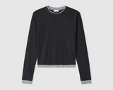 Shea color matching layered slim long sleeve tee