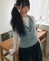 アニュリップネックレイヤードロングスリーブTシャツセット