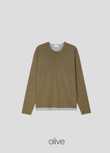 two-tone layered hem tee