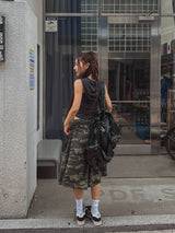 Hairy V-neck hood sleeveless