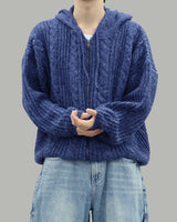 ノティニットフーディージップアップ(Blue)