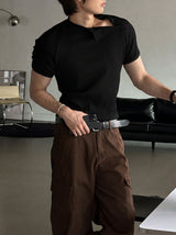 LMN Side Button Muscle Fit Short-Sleeve Knit (3 colors)