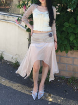 Angel Drape Unbal Long Skirt