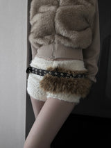 eyelet fur belt (2color)