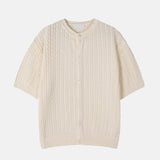 Pleddy Cotton Knit Short Sleeve Cardigan (4color)
