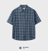 Look Glass Summer Daily Soft Check Short Sleeve Shirt