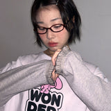プリントロゴレイヤードフリル長袖Tシャツ  [2 color]