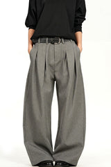 Double Pleat Curved Trousers