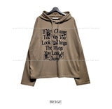 Things Waffle Boxy Hooded Long Sleeve T-shirt