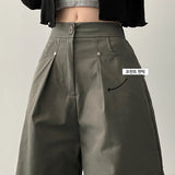 Lec Pintuck Metal Stud Parasuit Pants