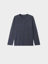 Pigment Henley Neck Long Sleeve 3COLOR