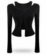 Hush layered ribbed knit top