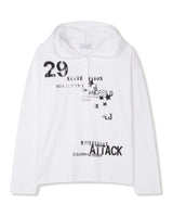 (UNISEX) アタック ヘンリーネック フーデッド ロングスリーブ