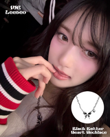 [IVE Leeseo, Purplekiss Dosie Pick!](S.Steel) ブラックバターハートネックレス