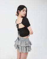 See-Through Ribbon Top Black