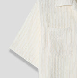 Wavy Open Collar Half Shirt