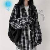 リネンフラッフィーオーバーサイズフィットチェックシャツ