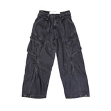Belted dying cargo pants