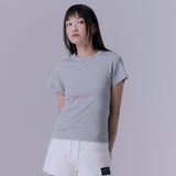90's scallop stitch neck t-shirt (GREY)